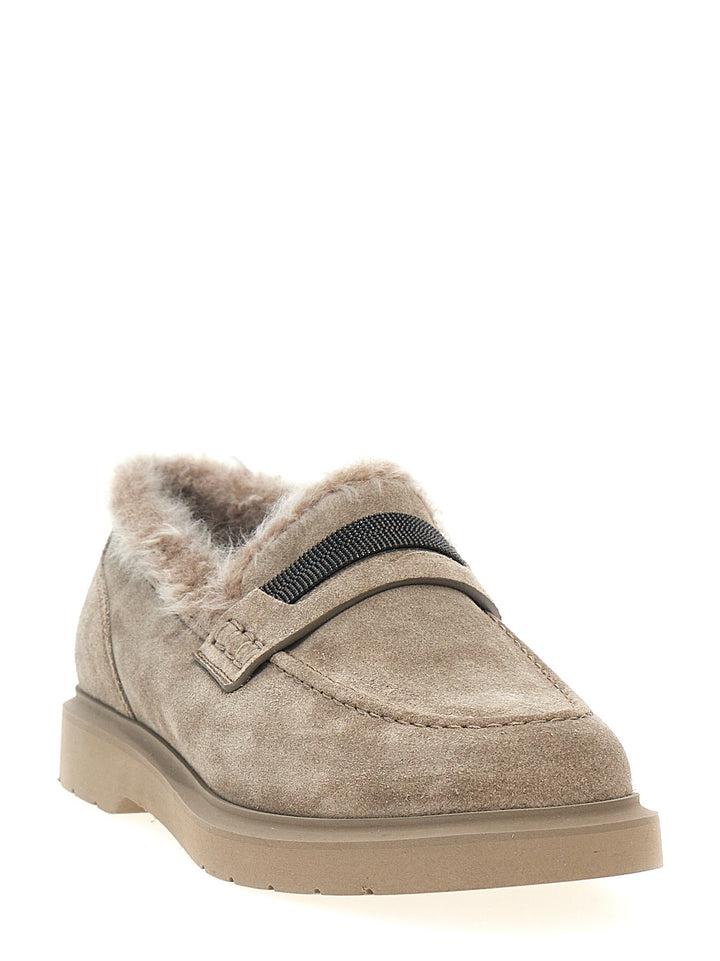 Brunello Cucinelli Monile Mocassini - Grigio | dcb2771e5b943f81e5d0de74e59d19b808fc89c3