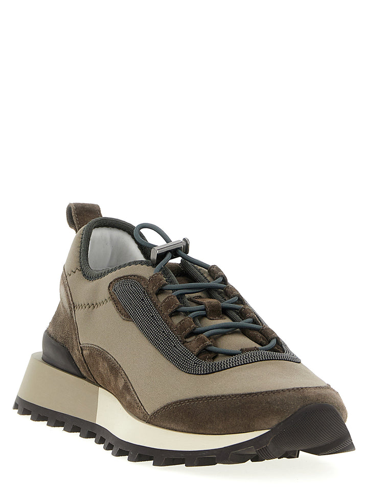Brunello Cucinelli Precious Detail Sneakers - Marrone | 0cb3d3d495ed36e1bd28e18c8b9ff0917dd56b87