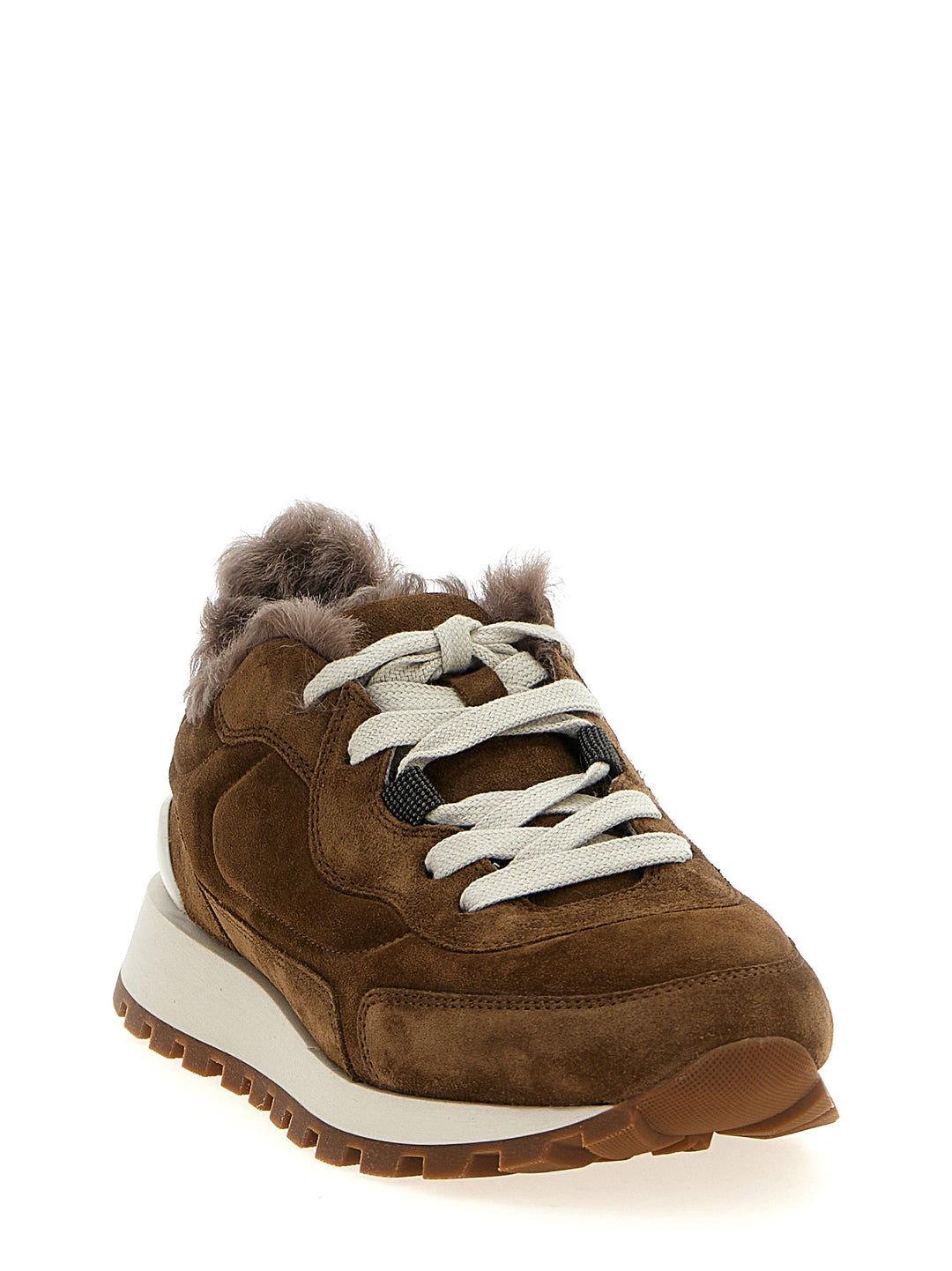 Brunello Cucinelli Monile Suede Sneakers - Marrone | e1d5db4052884f521accf9db39d751ccace66d2c