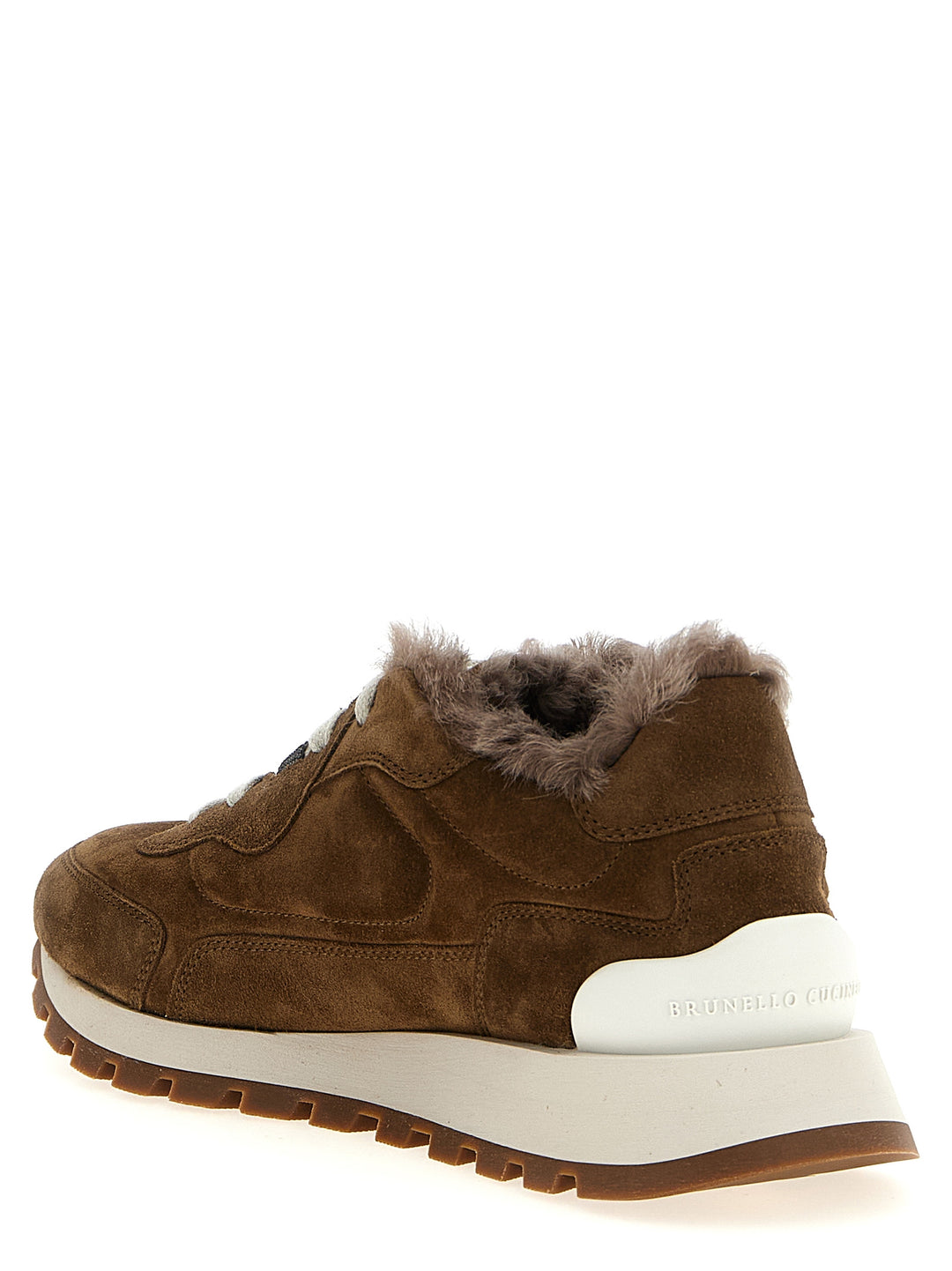 Brunello Cucinelli Monile Suede Sneakers - Marrone | e232b62cd3c8b78905ce4a5cbd0ad0b2a3d4bbac