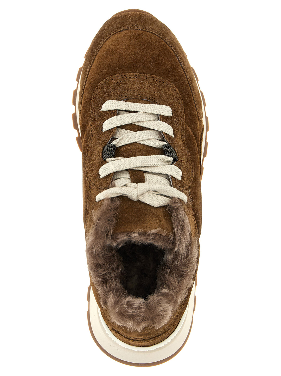 Brunello Cucinelli Monile Suede Sneakers - Marrone | 8ece86cfe057860b5e1c013856b7bad46f8772ca