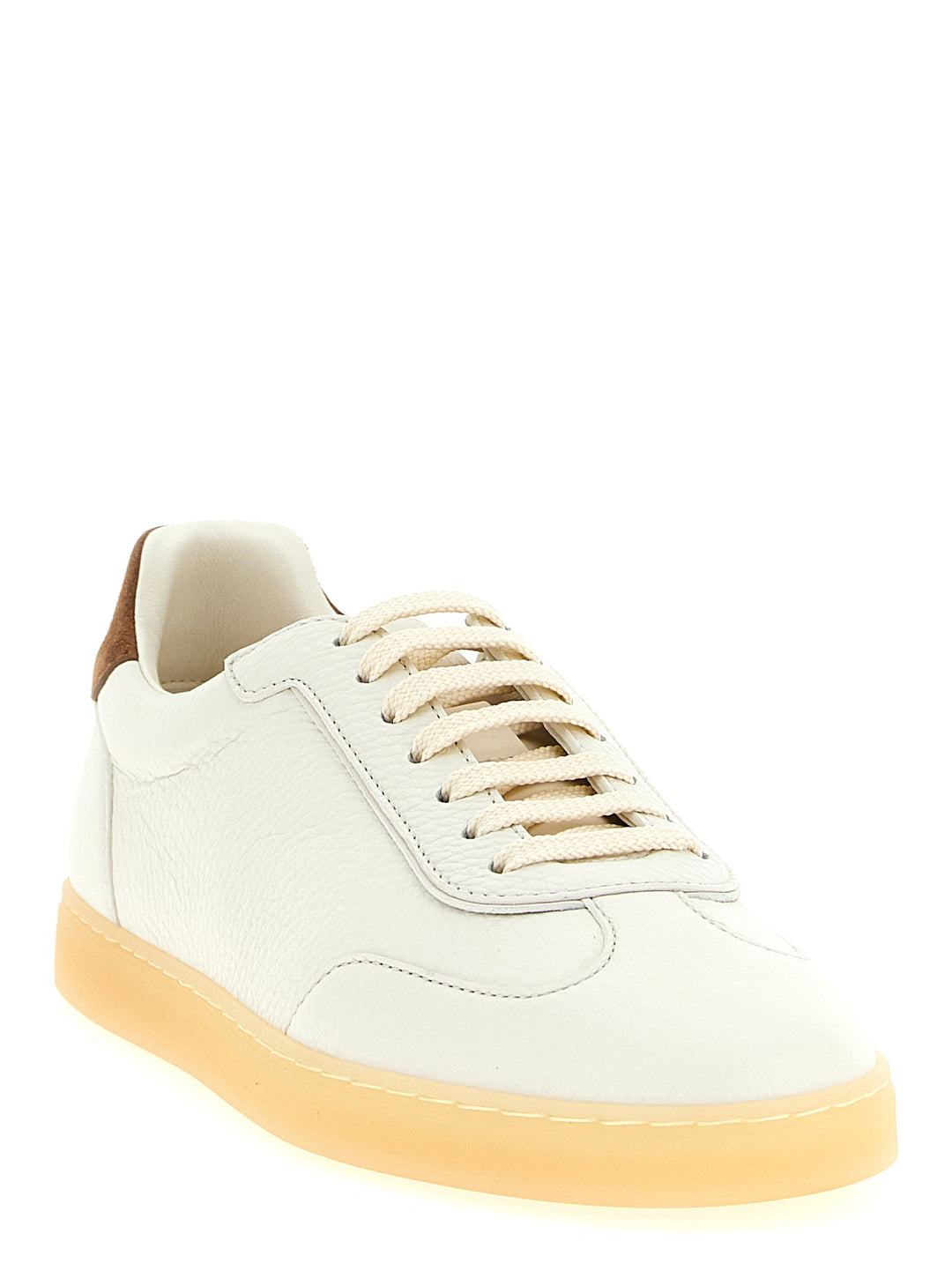 Brunello Cucinelli Leather Sneakers - Bianco | b0d06628c1067c10846bd5b1c52ba54cb67780c6