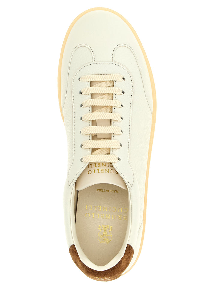Brunello Cucinelli Leather Sneakers - Bianco | d04a332cd051b3ed8ac1dbe6b55a260fd6dac2be