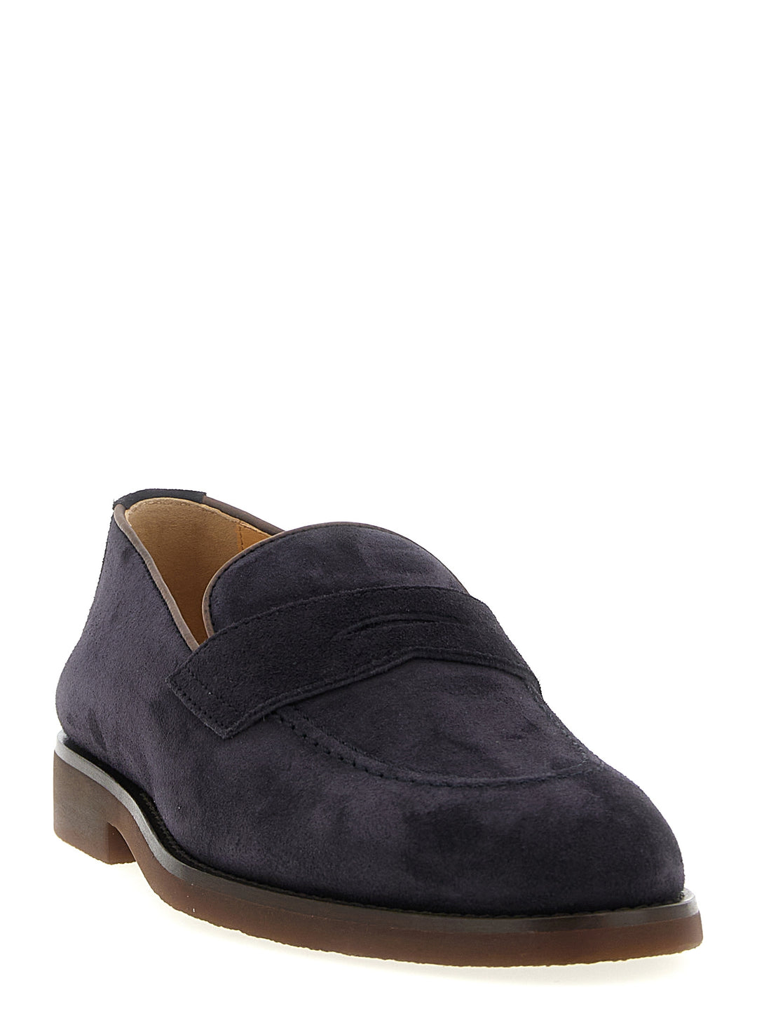 Brunello Cucinelli Suede Mocassini - Blu | 448c2f434949e05eff3cec2e6e61bac3a31bac69