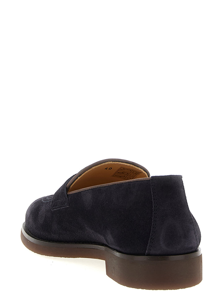 Brunello Cucinelli Suede Mocassini - Blu | 5cee31120f7da9576ea6970ac36798eb681fc6f7