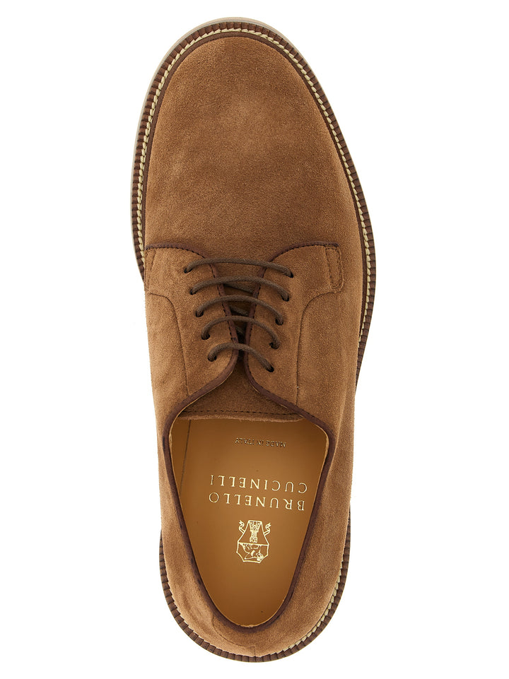 Brunello Cucinelli Suede Derby Stringate - Marrone | 5cd0b895c5f72d109608538021cb1f6224b74e47