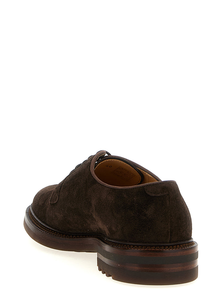 Brunello Cucinelli Suede Derby Stringate - Marrone | 772f1584f88079e20b54f4eeb56a207db4451eb7