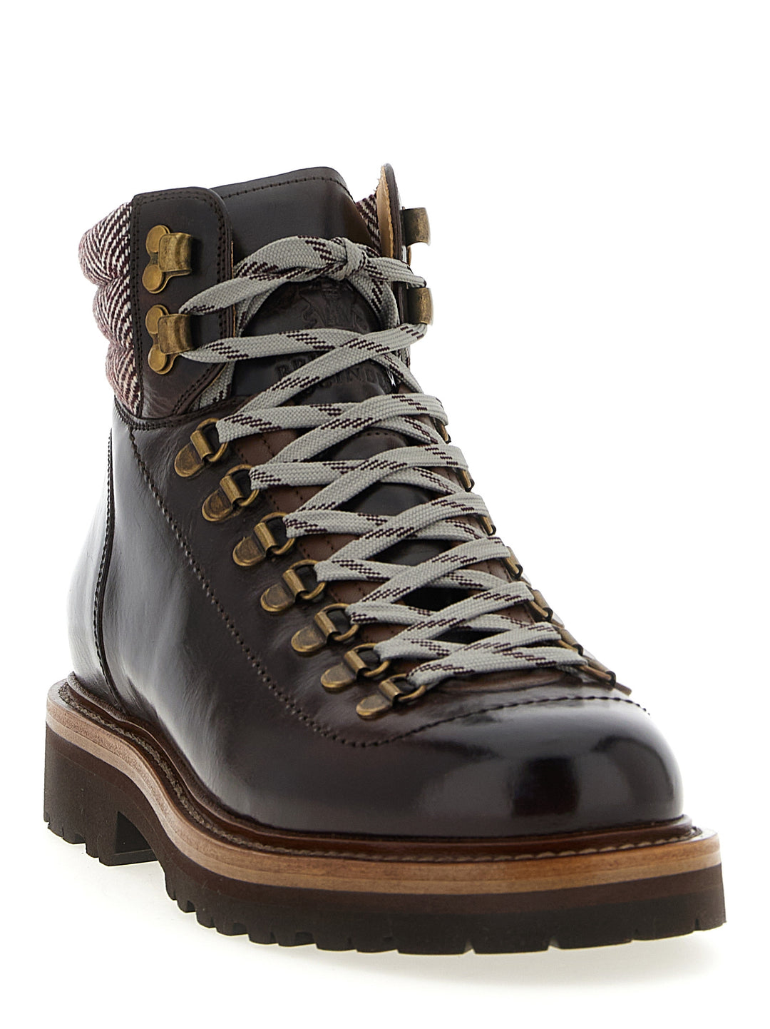 Brunello Cucinelli Herringbone Insert Ankle Boots Stivali e Stivaletti - Marrone | 4fde14dfa56cf14156ad41f6bdf42e379c733241