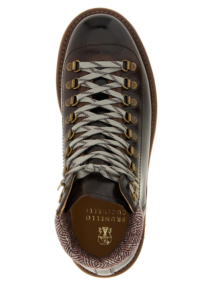 Brunello Cucinelli Herringbone Insert Ankle Boots Stivali e Stivaletti - Marrone | 59a0a3a4d8cb23bfb640a4a0d932c76ac5a25917