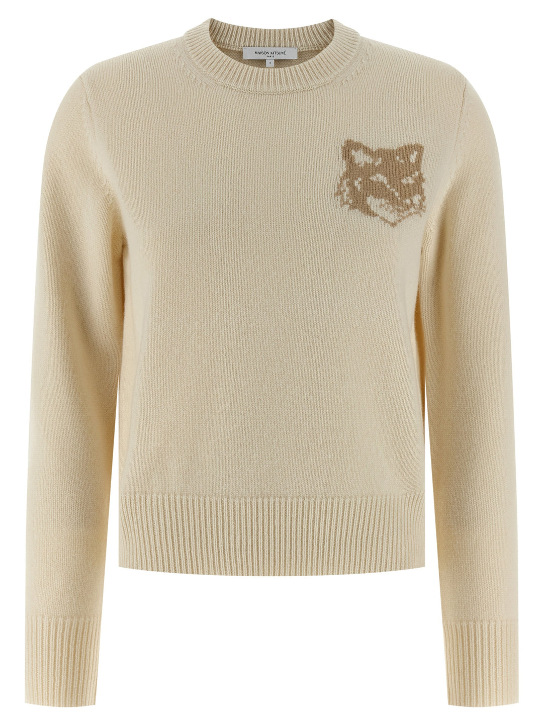Maison Kitsune Fox Head Maglioni - Beige | f6f69169cd9369725f4a7fc9114b748edd4ce527
