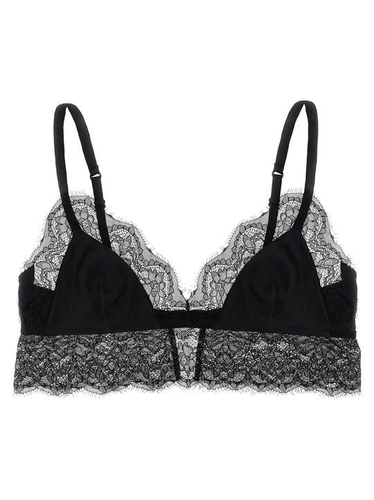 Lace Satin Bra Intimo Nero