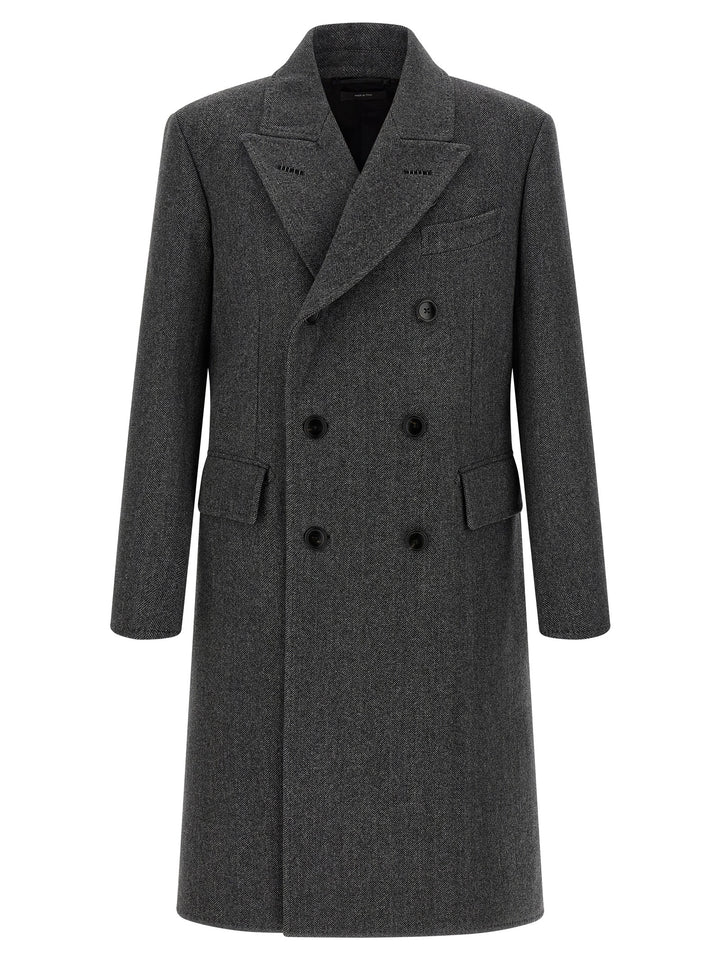 Tom Ford Double-Breasted Coat Trench e Impermeabili - Grigio | ab99c5b4340bfbd19da5ef5f997765ef55057f6e