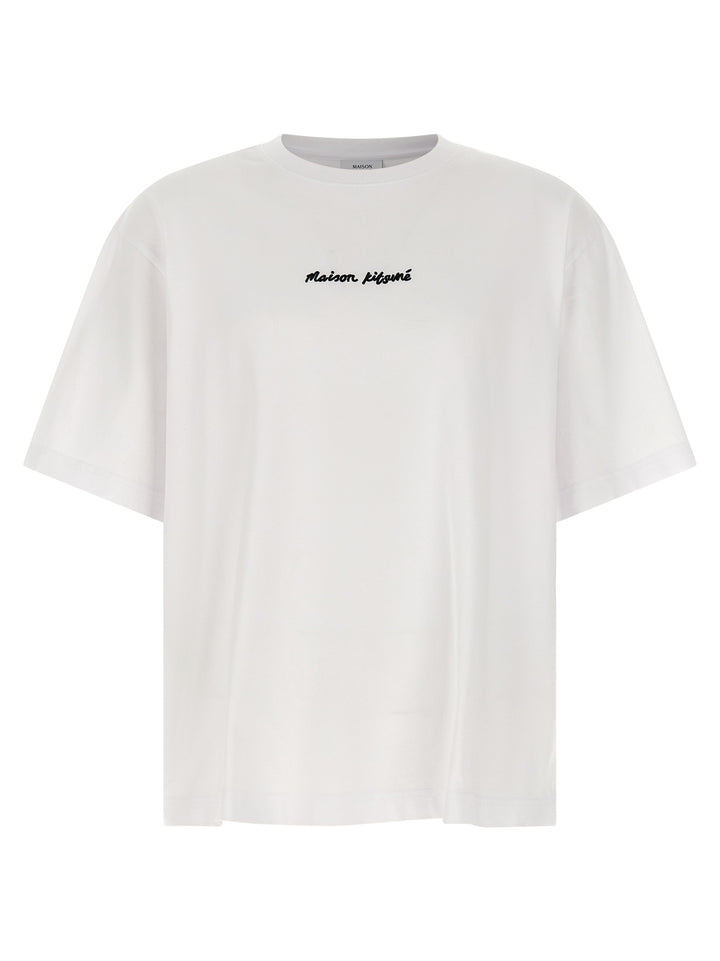 Maison Kitsune Logo Embroidery T shirt - Bianco | d19ee041990b2a93b983035b9325942c14c64a07