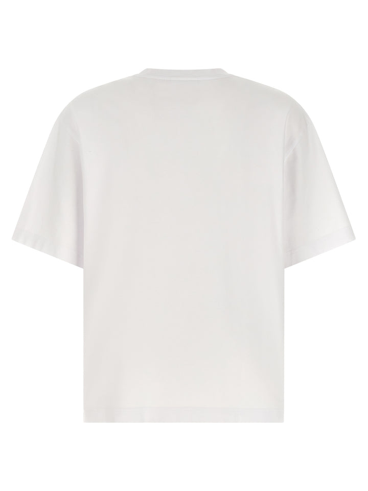 Maison Kitsune Logo Embroidery T shirt - Bianco | 25188610f7f2da228064de00e28450929cb43d38