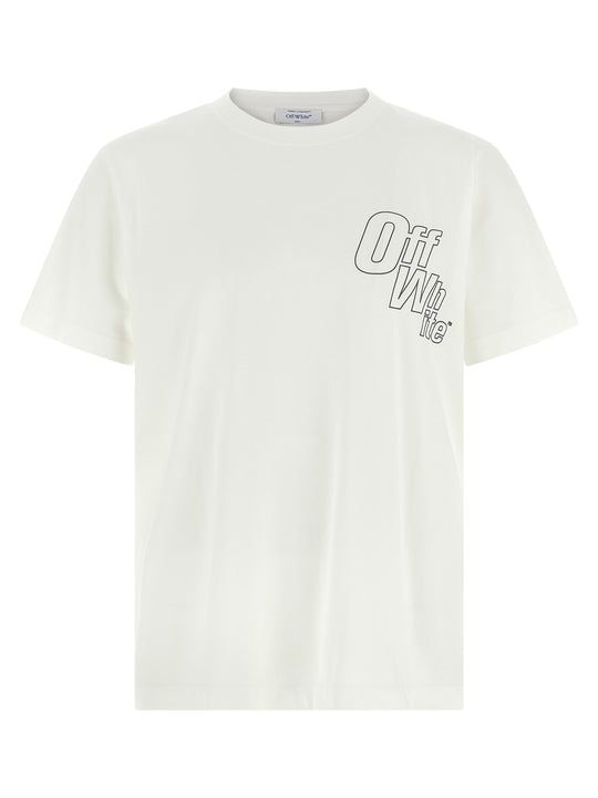 Outline Arrow Slim T Shirt Bianco