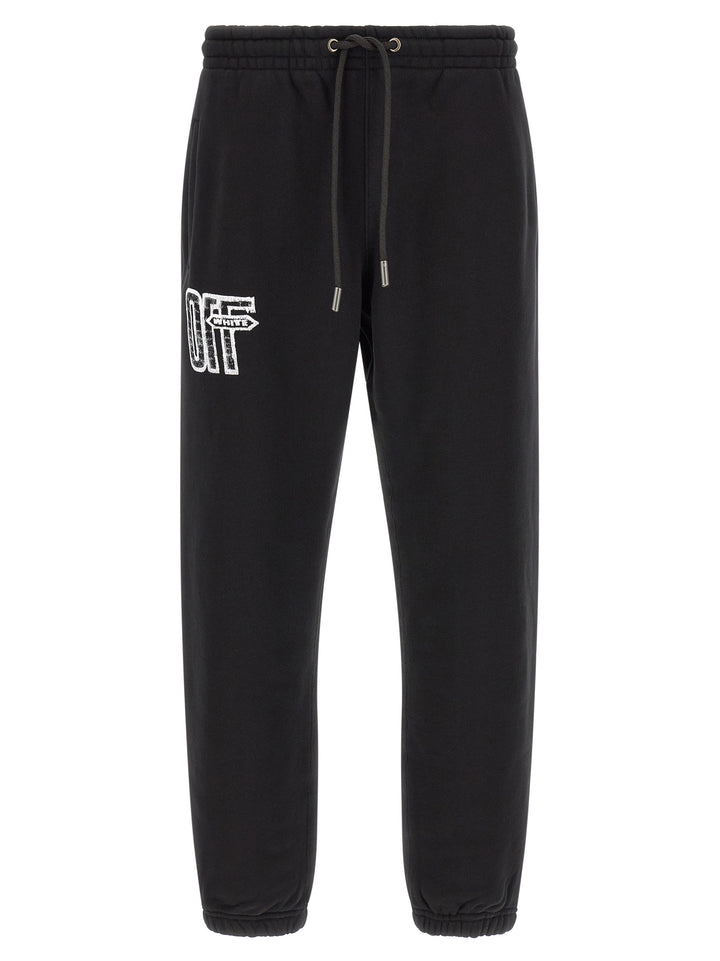 Off-White Motion Arrow Cuffed Pantaloni - Nero | c8b347d6ed466473618fbb8876d801a39dc5212a