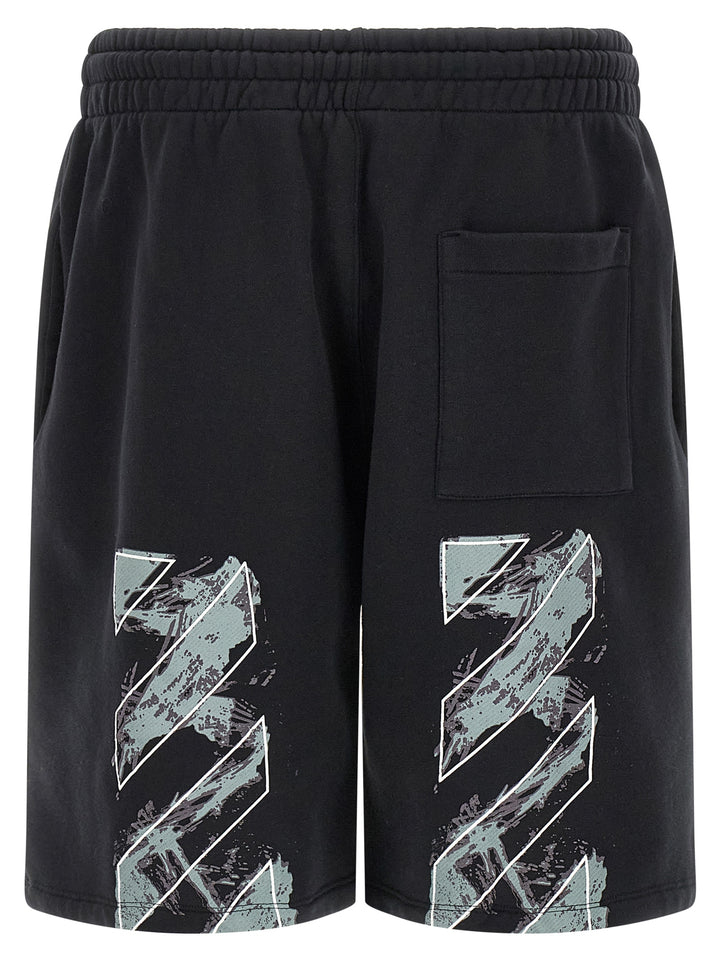 Off-White Paint Diag Skate Bermuda e Short - Nero | 52a3976d286ede7ab1baa603afb3aa9dcbd2f769