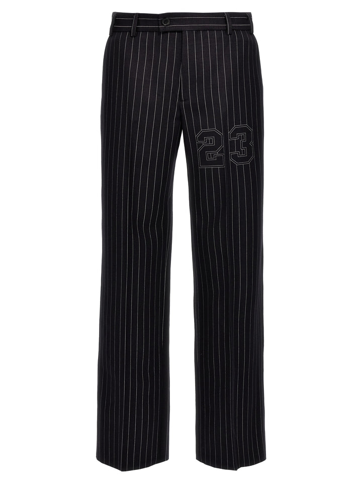 Off-White 23 Pinstripes Pantaloni - Blu | ddce6a7cb6f6ff8796c4ee943a477a071f6609a3