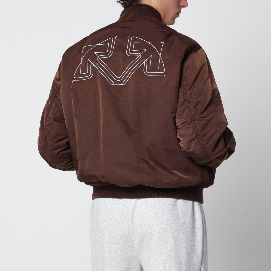 Off-White Con Zip In Tessuto Tecnico Marrone