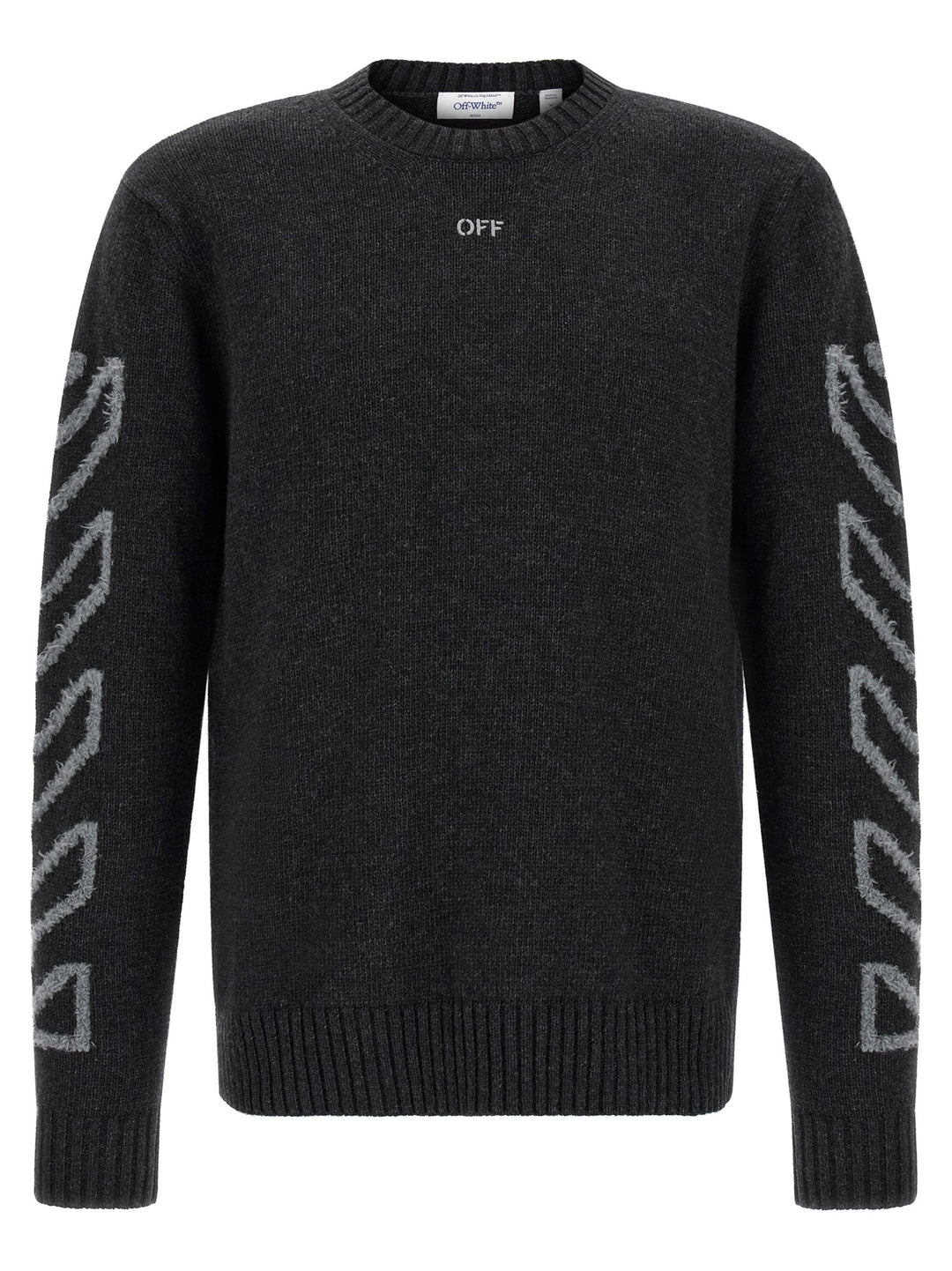 Off-White Diag Arrow Fuzzy Maglioni - Grigio | f266a92c91155c9060d98b167eecfd8461c1de6a