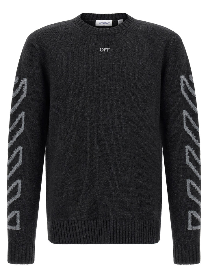 Off-White Diag Arrow Fuzzy Maglioni - Grigio | f266a92c91155c9060d98b167eecfd8461c1de6a