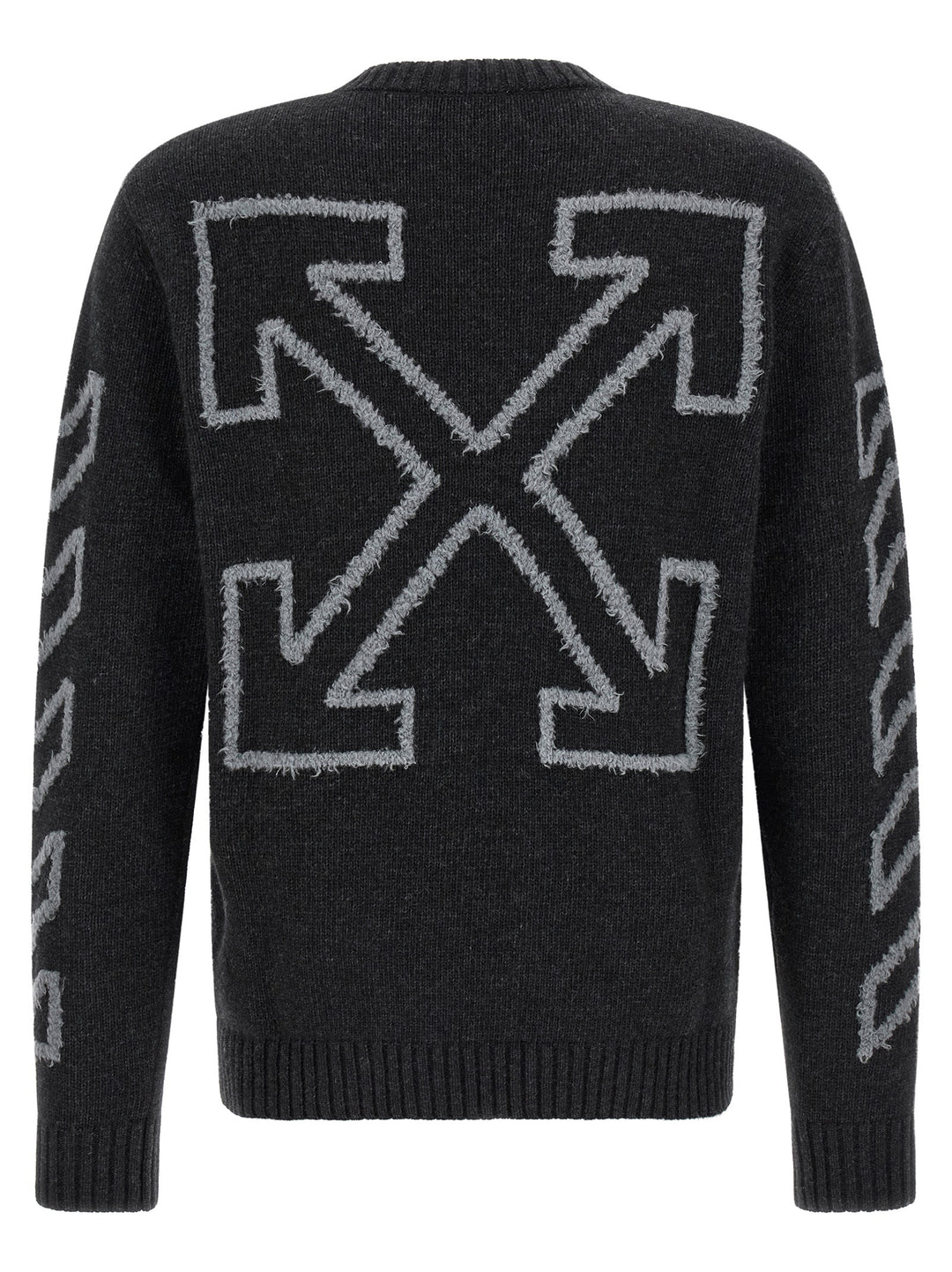 Off-White Diag Arrow Fuzzy Maglioni - Grigio | 871926f47adcd45235acbd70ab1582ba8d649977