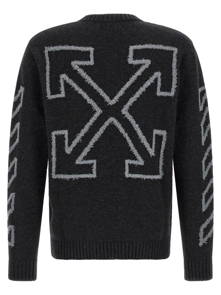 Off-White Diag Arrow Fuzzy Maglioni - Grigio | 871926f47adcd45235acbd70ab1582ba8d649977