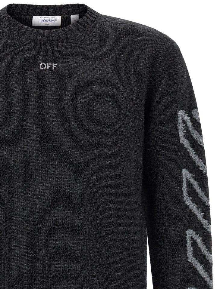 Off-White Diag Arrow Fuzzy Maglioni - Grigio | e94c22ee239b1ef5c2be721b2da46de1c5d0be27