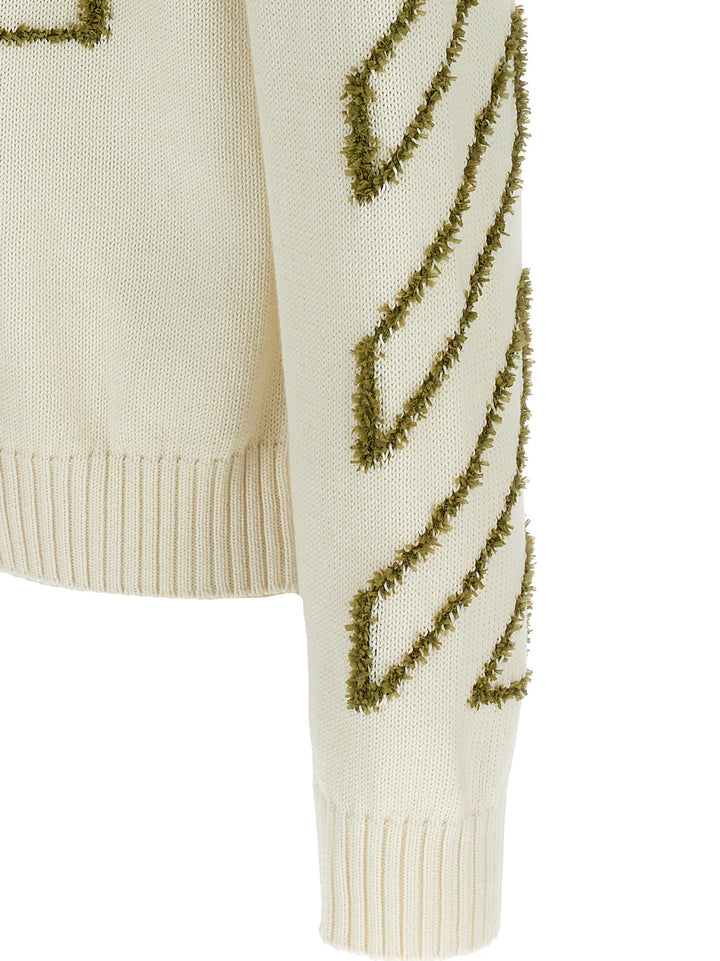Off-White Diag Outline Maglioni - Beige | 22ca265a0edbd0d2ea2eb19ec6d5ca241d9a9a1e