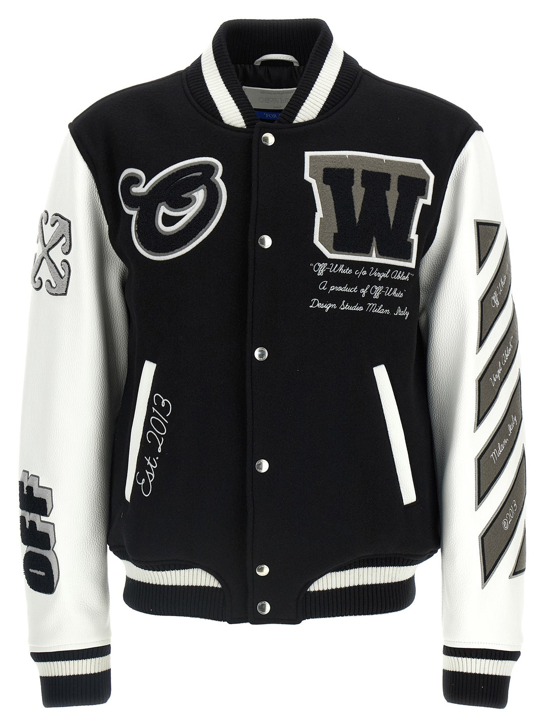 Off-White Lea Puffer Jackets - Bianco/Nero | 60ef635e0f17735193d0ea9f08ea4563ec3ac0c4