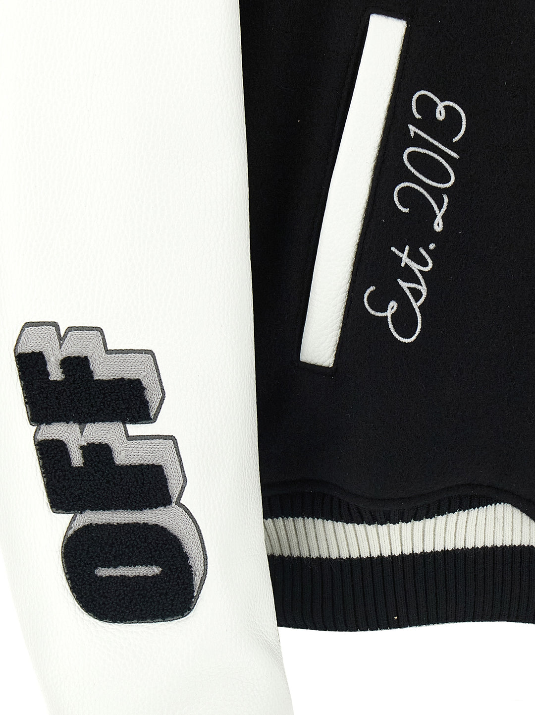 Off-White Lea Puffer Jackets - Bianco/Nero | 6a387b97025d99188d2be5fb05b1d1eb4bafc711