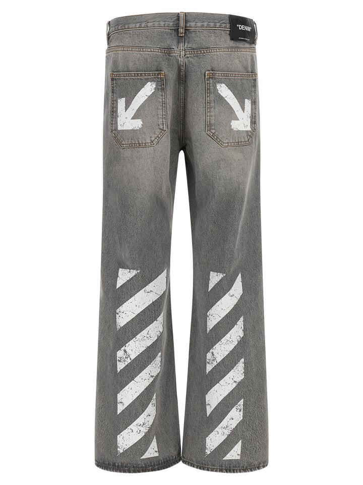Off-White Half Arrow Diag Slim Jeans - Grigio | 4860bd58ffa9dee696f7de5f4aa20a4a45d974a2