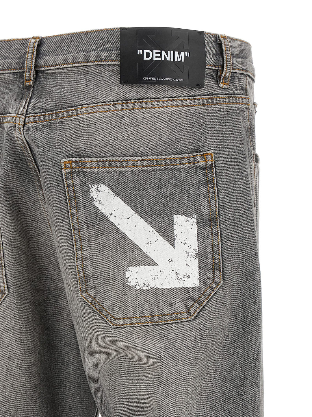 Off-White Half Arrow Diag Slim Jeans - Grigio | f24ad5303c6586fbedcc8a1e28fb5ace2f1ad7e0