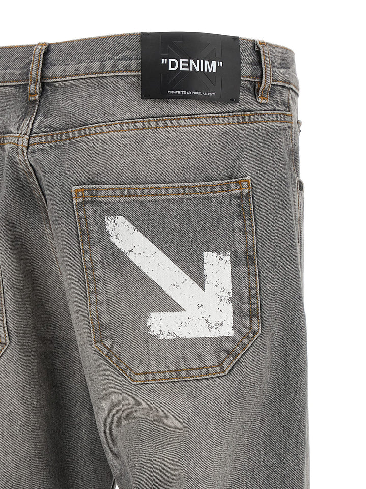 Off-White Half Arrow Diag Slim Jeans - Grigio | f24ad5303c6586fbedcc8a1e28fb5ace2f1ad7e0