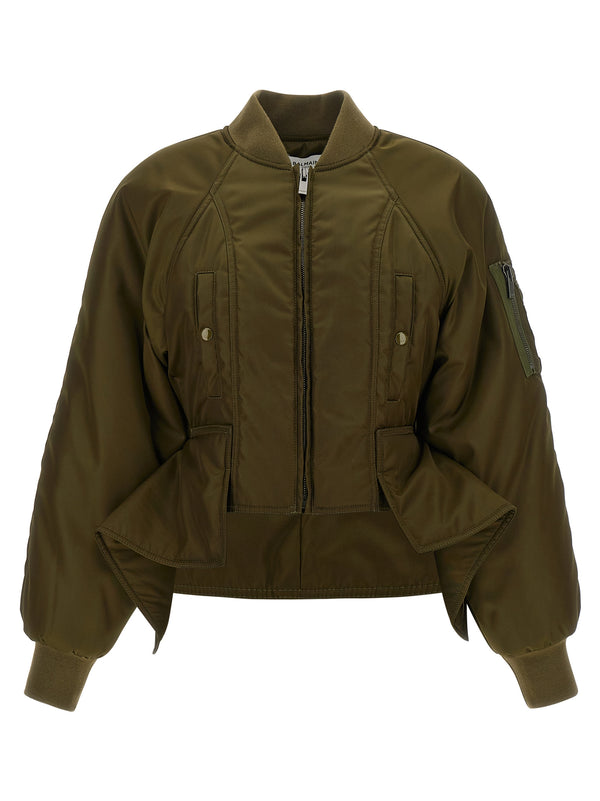 Iconica Nylon Bomber Jacket Green