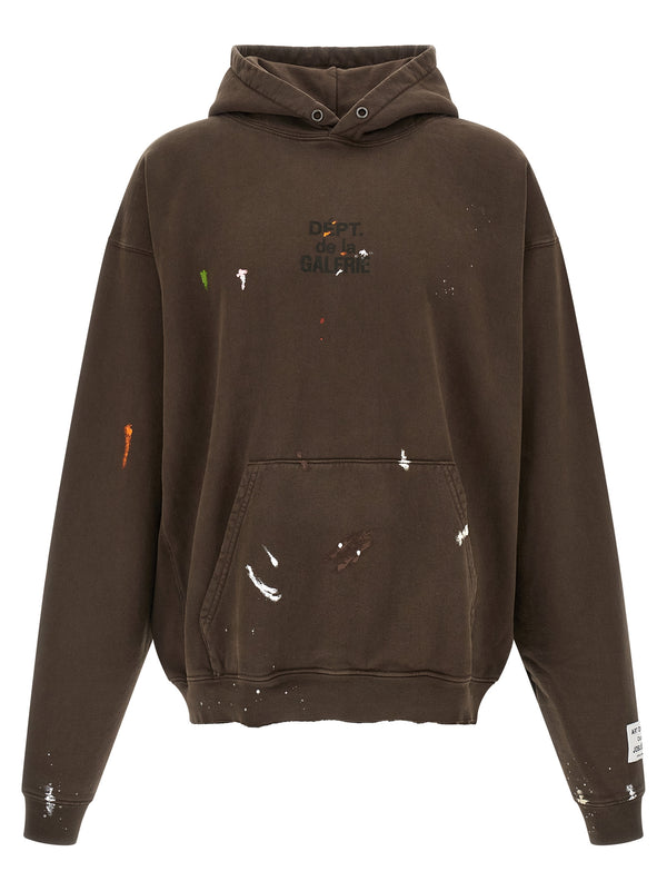 French Logo Painted Felpe Marrone