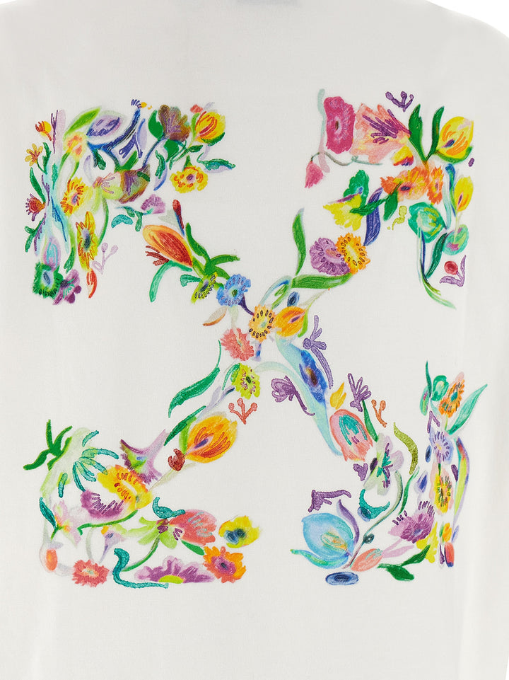 Off-White Arrow Glowing Flower T shirt - Bianco | 3f286e788cb7638e39258bdd519966355f55e2dc