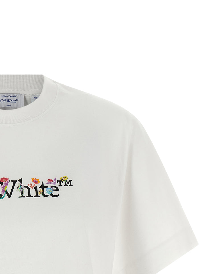 Off-White Bookish Glowing Flower T shirt - Bianco | 94793bcfe3dacaba0344f7f249a6ec8d7eb11ac8