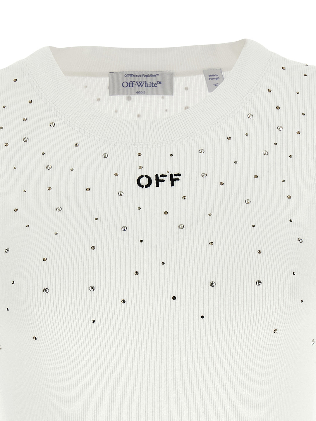 Off-White Top Swarowski Top - Bianco | 3470e54d7ef0642e3c4016a97a74e8ad7aa311f0