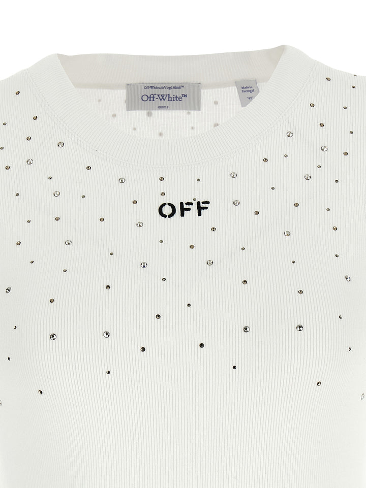 Off-White Top Swarowski Top - Bianco | 3470e54d7ef0642e3c4016a97a74e8ad7aa311f0