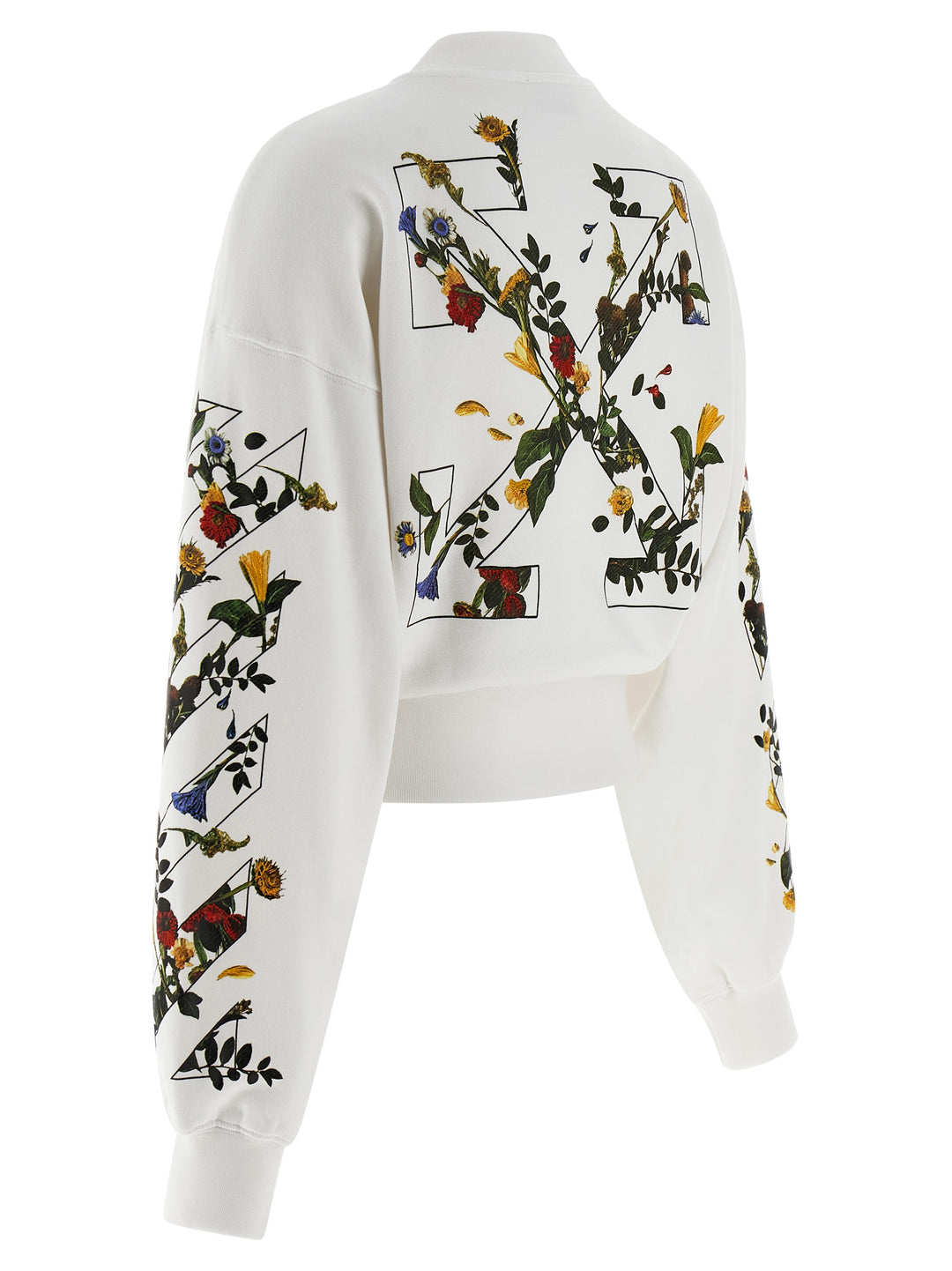Off-White Flowers Arrow Felpe - Bianco | c43a9361ff0ef26b87ddd997916bfd3532e722e5