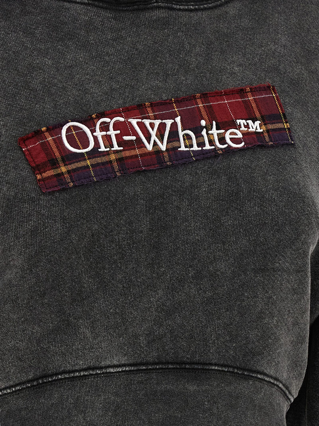 Off-White Check Flan Bookish Felpe - Grigio | 6070b2626e9ed47a1b8b240eafca6cf8aaf54c80