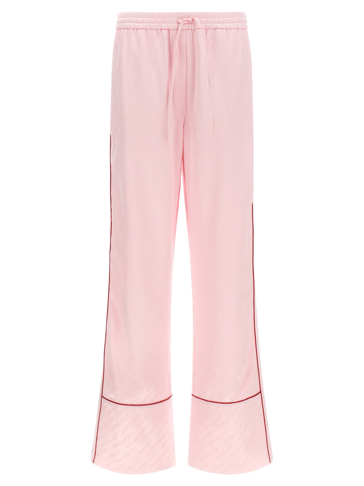 Off-White Jacquard Satin Pajama Pantaloni - Rosa | 51b8486c51695b38cc433d6188505fb98faf9c0e
