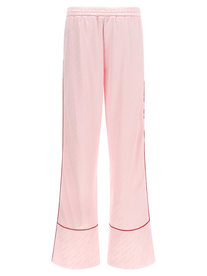 Off-White Jacquard Satin Pajama Pantaloni - Rosa | edea933c4a6ef3a4b61be880bcd39625da0f939a
