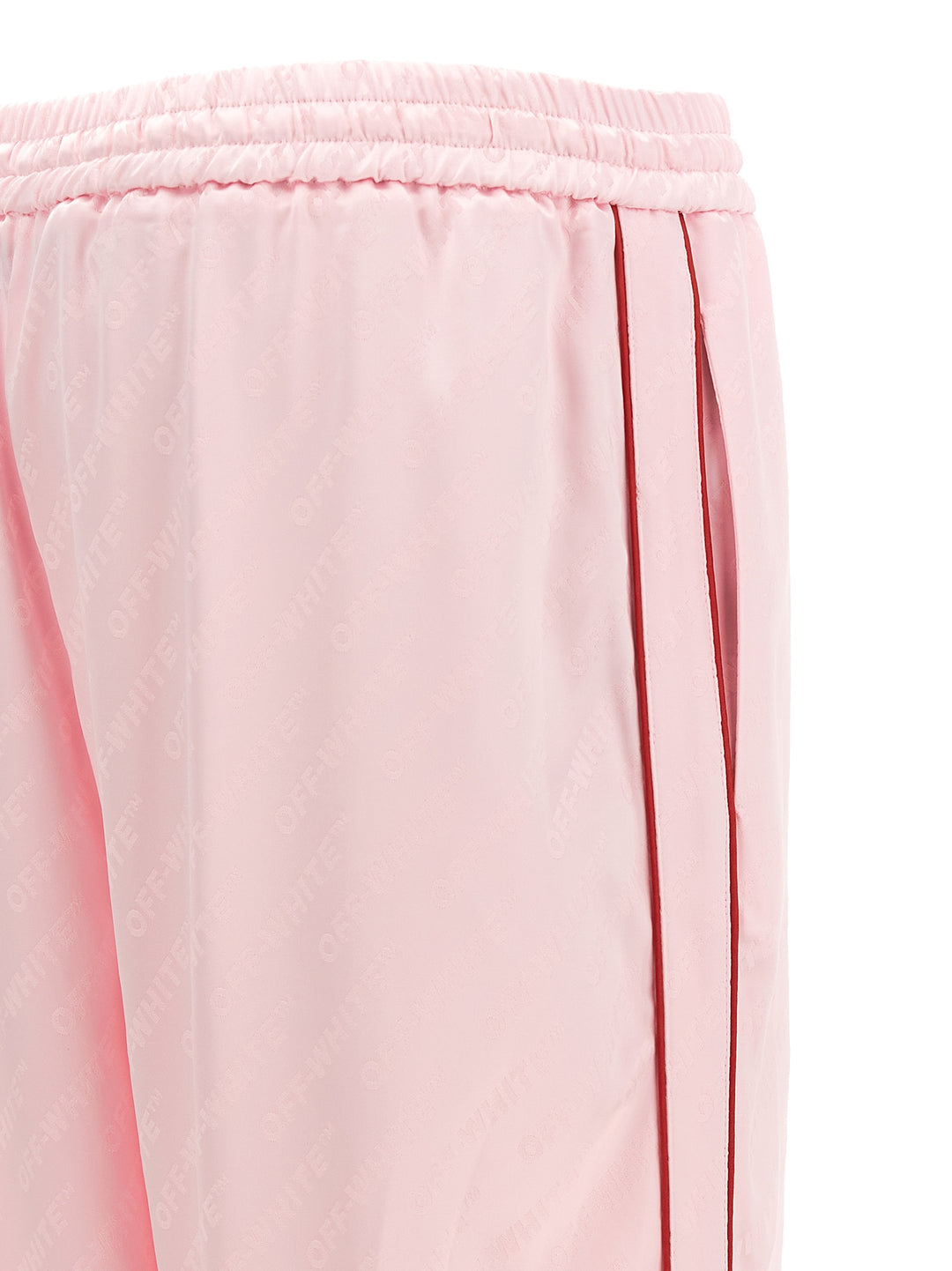 Off-White Jacquard Satin Pajama Pantaloni - Rosa | 08933a7257dd874a3d2a2d9623f2f639d60eba8a