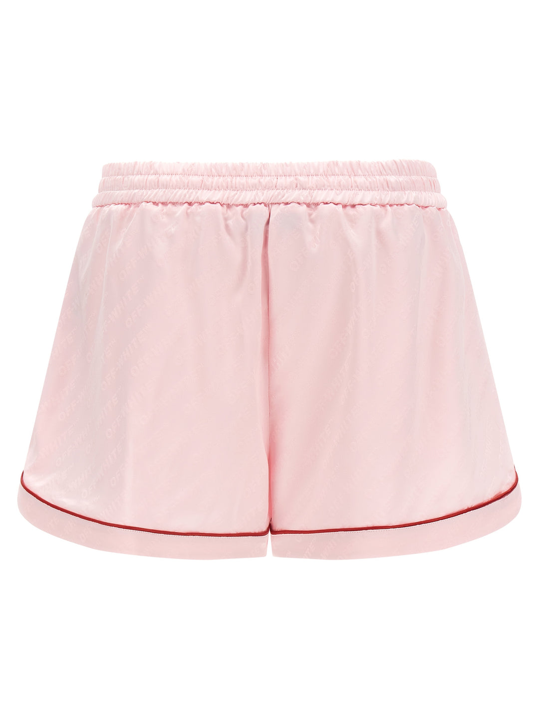 Off-White Jacquard Satin Pajama Bermuda e Short - Rosa | 204c9088ff83bcb36ef4ab4c60451c7d0d5586b9