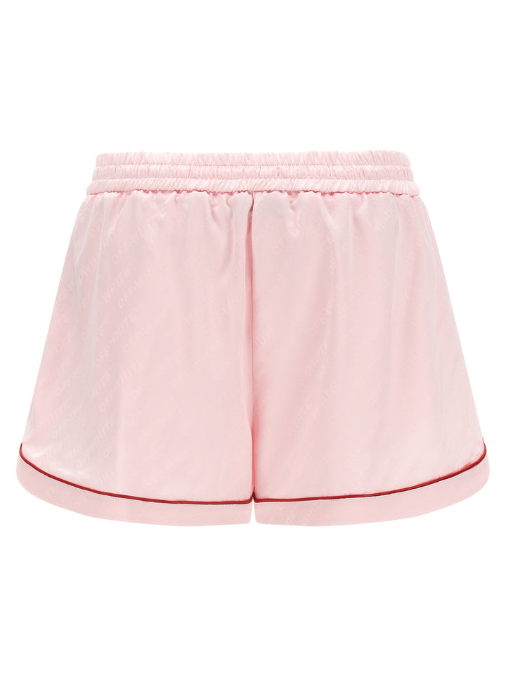 Off-White Jacquard Satin Pajama Bermuda e Short - Rosa | 204c9088ff83bcb36ef4ab4c60451c7d0d5586b9