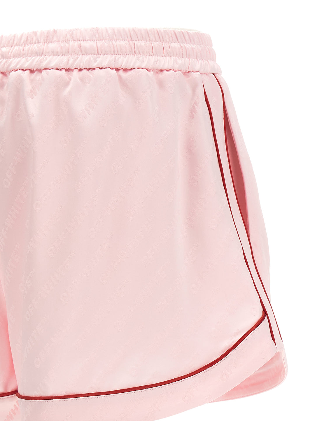 Off-White Jacquard Satin Pajama Bermuda e Short - Rosa | a1ec2f844876dee21975d33a78ac92cd4624b4f9
