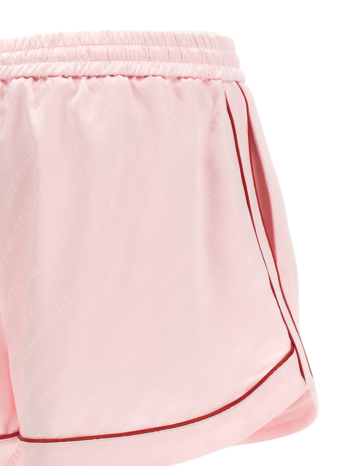Off-White Jacquard Satin Pajama Bermuda e Short - Rosa | a1ec2f844876dee21975d33a78ac92cd4624b4f9