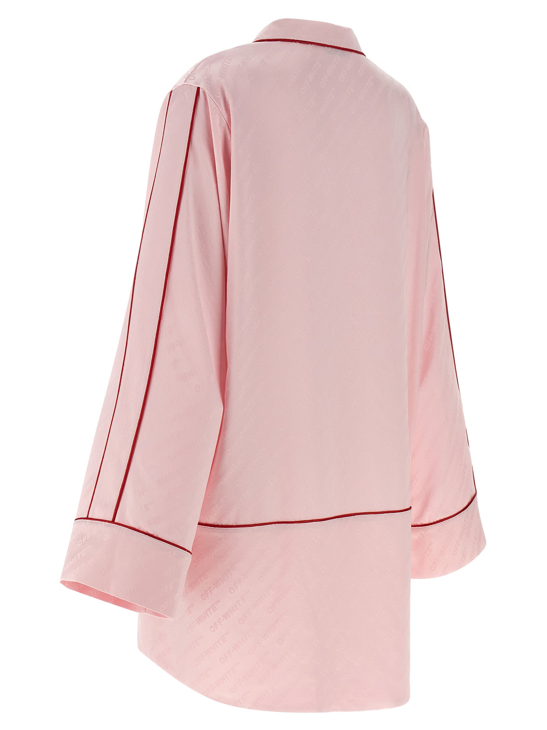 Off-White Jacquard Satin New Roxy Pajama Camicie - Rosa | 54e95b79336067050633e2c11f6fe8b6c468d950